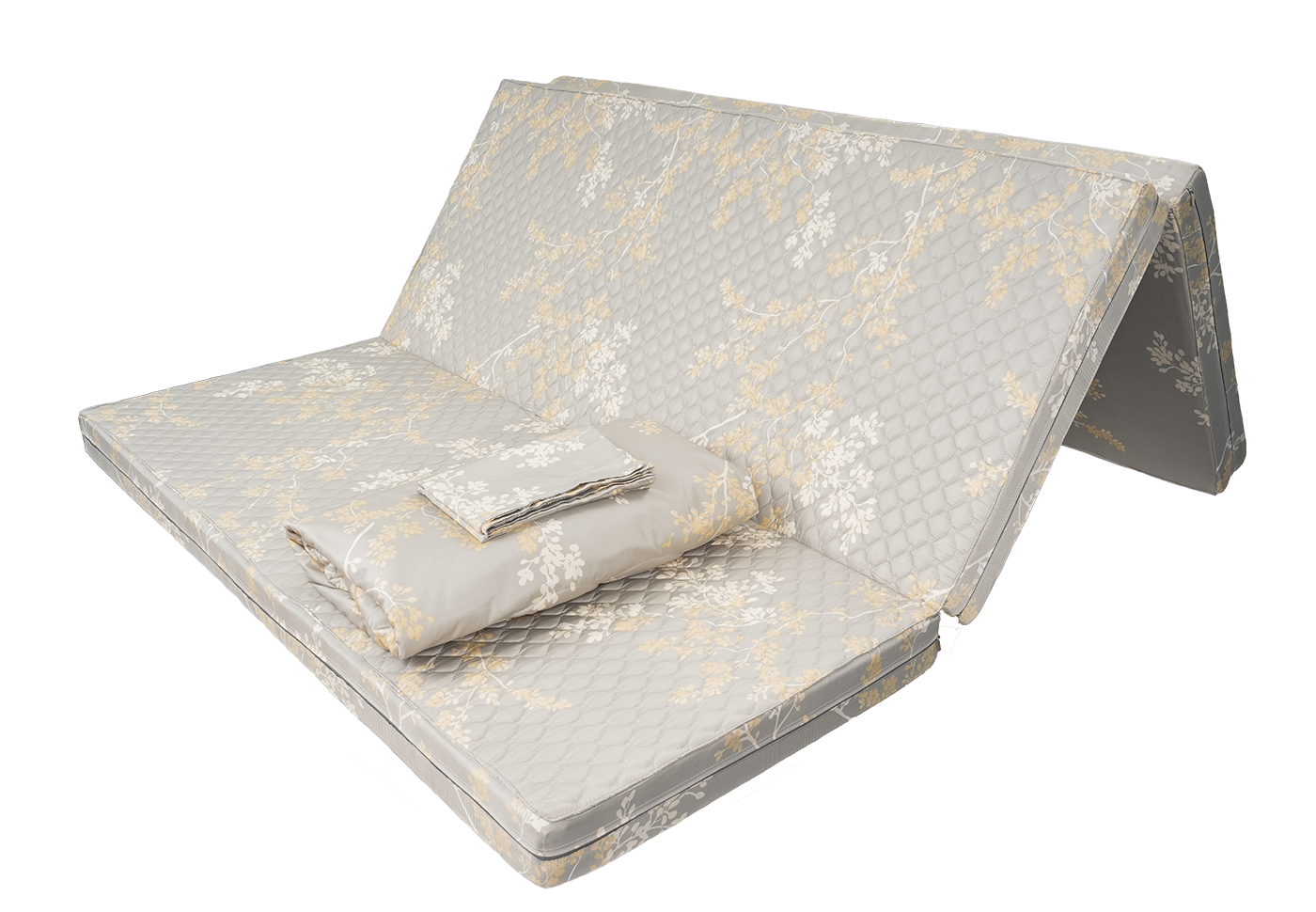 Nệm cặp đôi bông ép S'BED FIBER KOREA/SEOUL, Vải tencel hoa