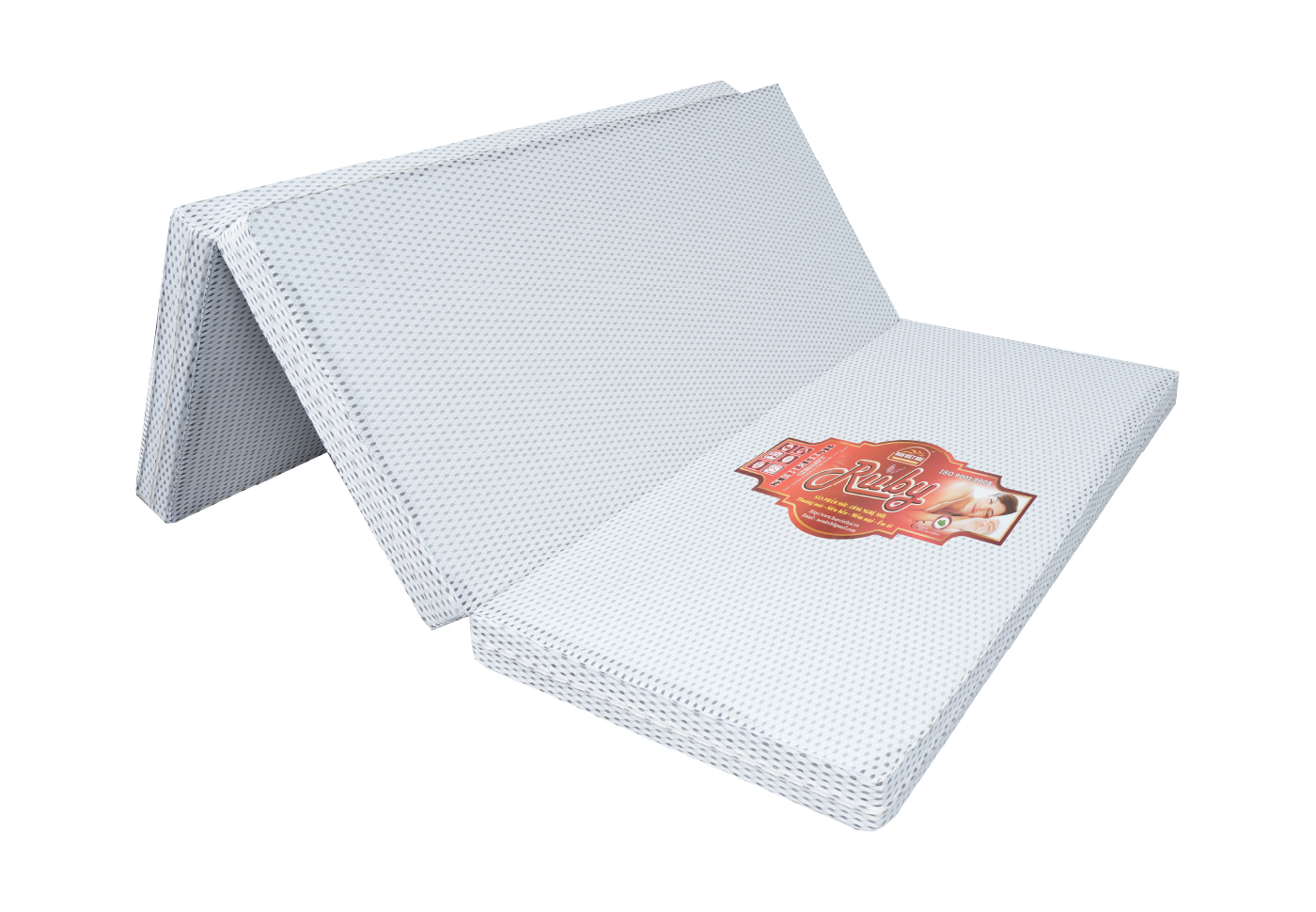 Nệm gấp 3 bông ép RUBY, vải xốp gấm hoặc vải 4D
