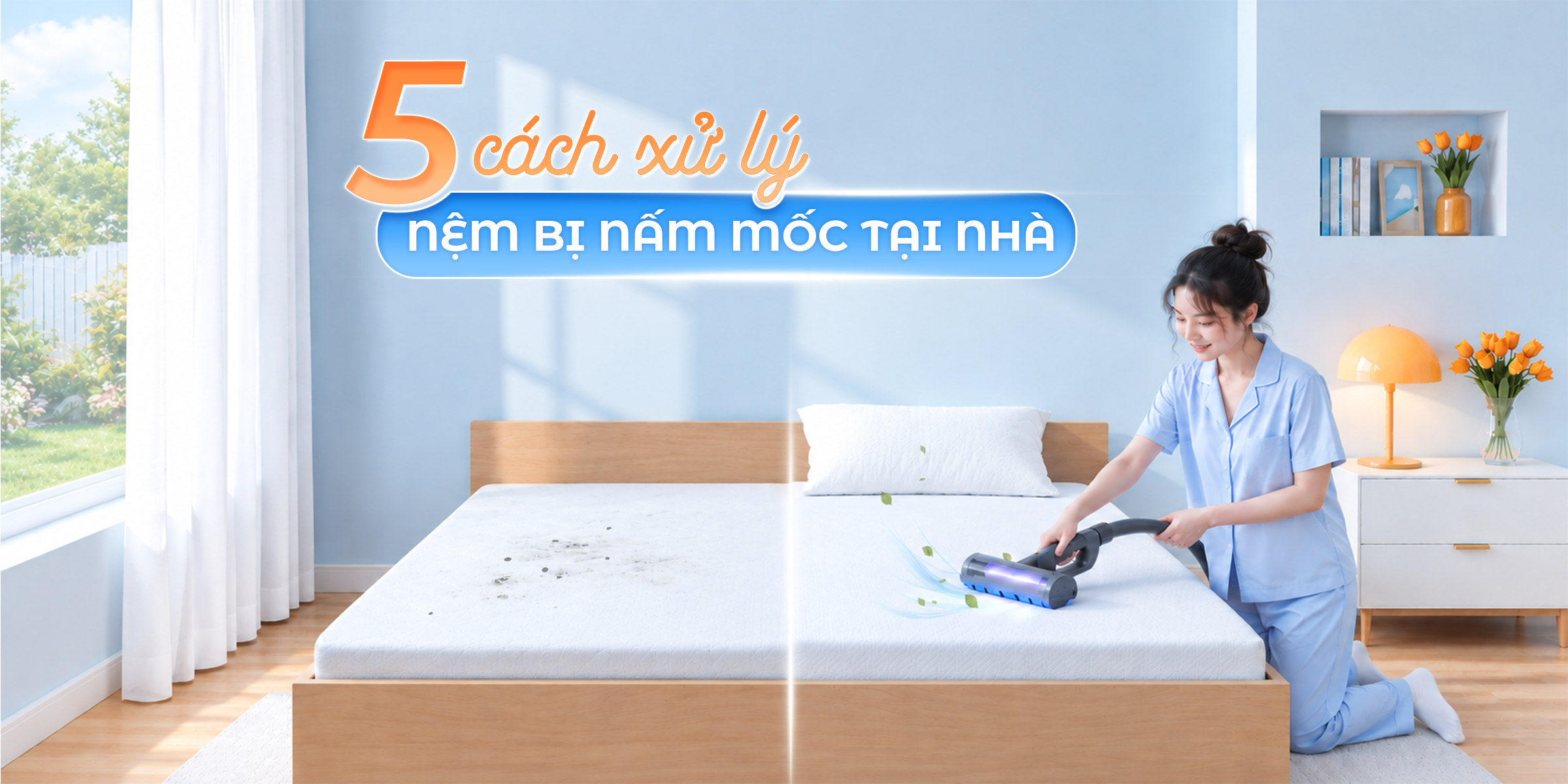 5 CÁCH XỬ LÝ NỆM BỊ NẤM MỐC HIỆU QUẢ NGAY TẠI NHÀ 