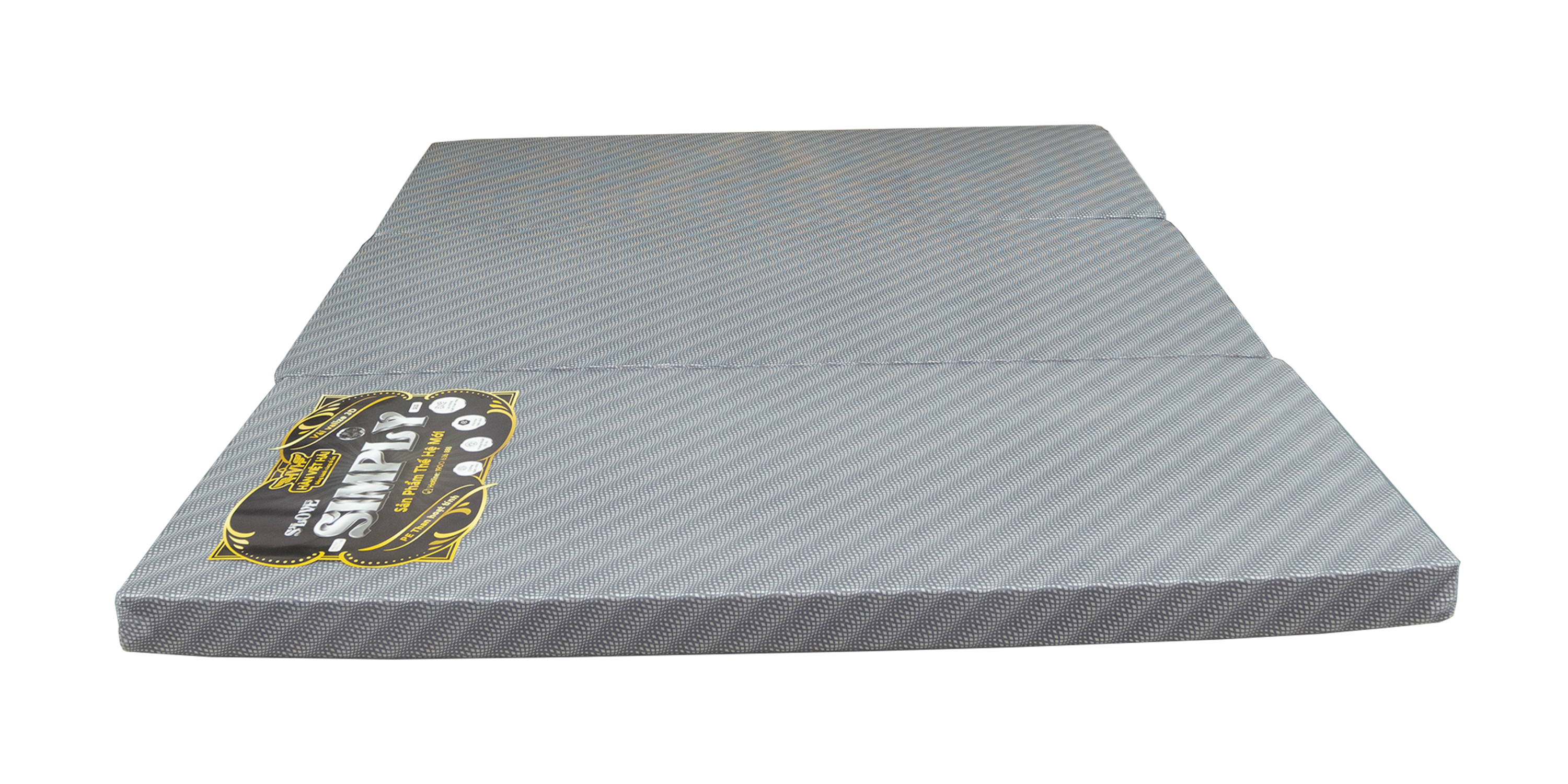 NỆM PE THAN HOẠT TÍNH SIMPLY, Gấp 3 mảnh, vải Valize 3D